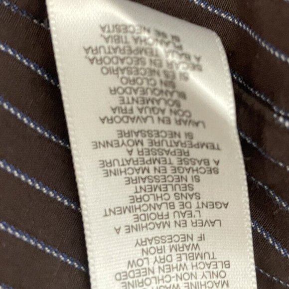 Michael Kors Shirt Mens 15.5 32/33 Blue Button Front Dress Plaid Check Cotton - Picture 5 of 6